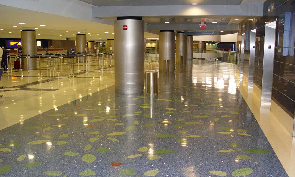 National Floor Solutions - Terrazzo Refinishing - Fort Lauderdale Airport Parking Terminal